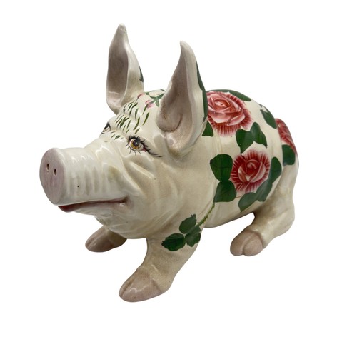 Wemyss ware style pottery pig - style,